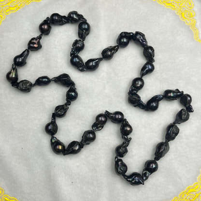 Fresh Water Pearl Peacock Color Baroque Shape, 12-13MM Size