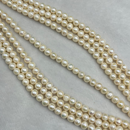 Fresh Water Pearl, White Color Oval Shape, 7MM Size, AA Luster Pearl