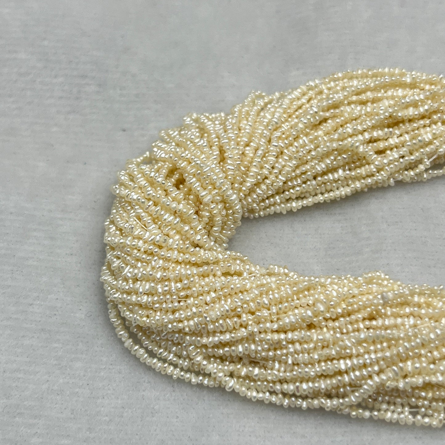 Fresh Water Pearl, Cream Color, Uneven Shape, 1.3-1.5 MM Size, AA Luster Pearl