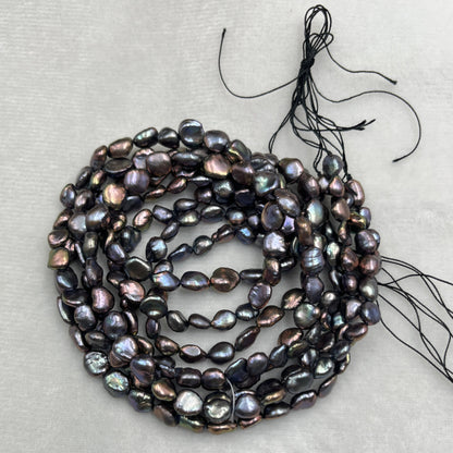 Fresh Water Pearl, Peacock Color Tumble Shape, 6-7 MM Size, AA Luster Pearl