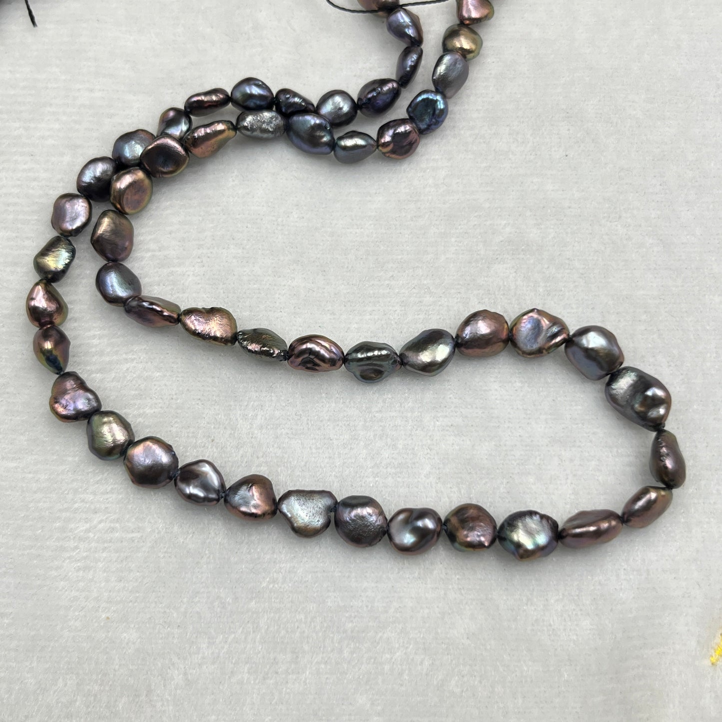 Fresh Water Pearl, Peacock Color Tumble Shape, 6-7 MM Size, AA Luster Pearl