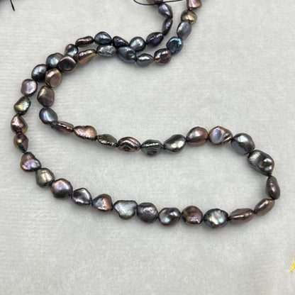 Fresh Water Pearl, Peacock Color Tumble Shape, 6-7 MM Size, AA Luster Pearl