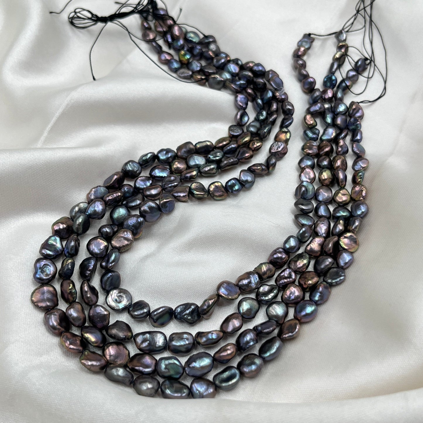 Fresh Water Pearl, Peacock Color Tumble Shape, 6-7 MM Size, AA Luster Pearl