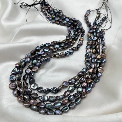 Fresh Water Pearl, Peacock Color Tumble Shape, 6-7 MM Size, AA Luster Pearl