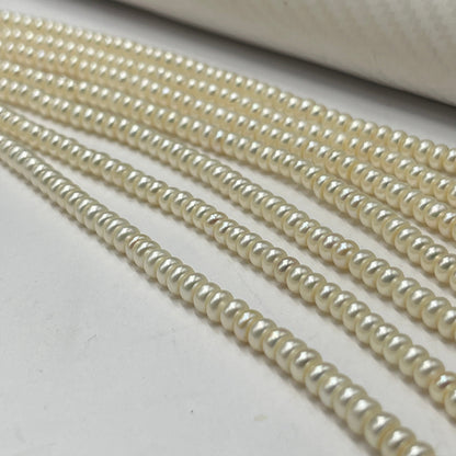Freshwater Pearl, Cream Color, Flat Shape, 6 MM Size