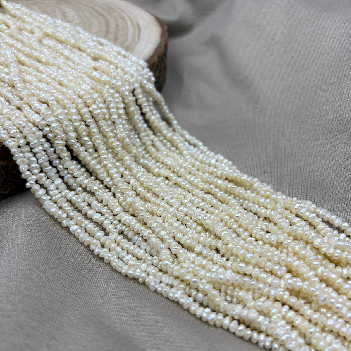 Freshwater Pearl ,  Off white Color, Fancy Shape, 3 mm Size