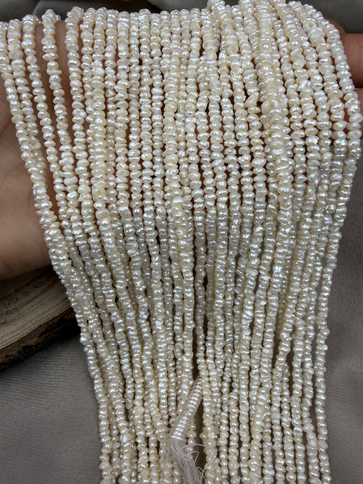 Freshwater Pearl ,  Off white Color, Fancy Shape, 3 mm Size