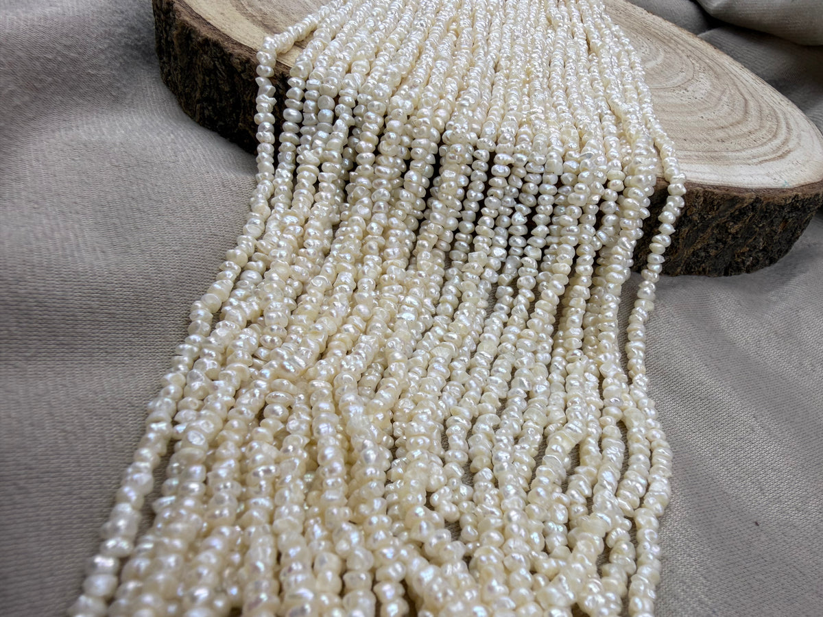 Freshwater Pearl ,  Off white Color, Fancy Shape, 3 mm Size
