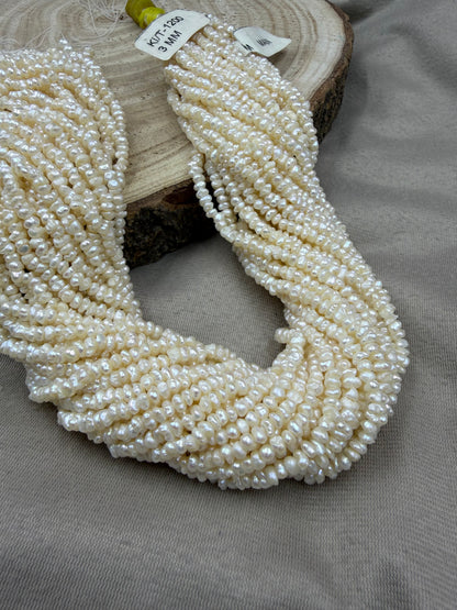 Freshwater Pearl ,  Off white Color, Fancy Shape, 3 mm Size