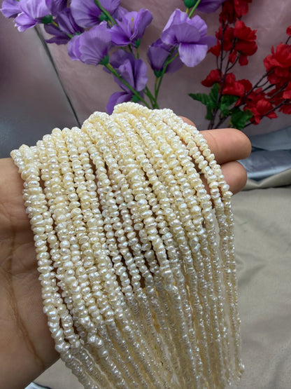 Freshwater Pearl ,  Off white Color, Fancy Shape, 3 mm Size