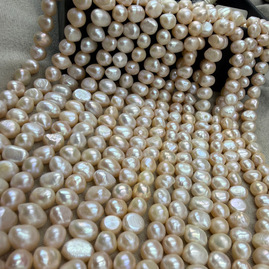 Freshwater Pearl ,  Peach  Color, Tumble Shape, 8-9 m Size