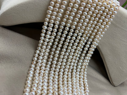 Freshwater Pearl ,  Cream Color, Oval Shape, 5.5-6mm Size