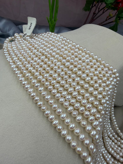 Freshwater Pearl ,  Cream Color, Oval Shape, 5.5-6mm Size