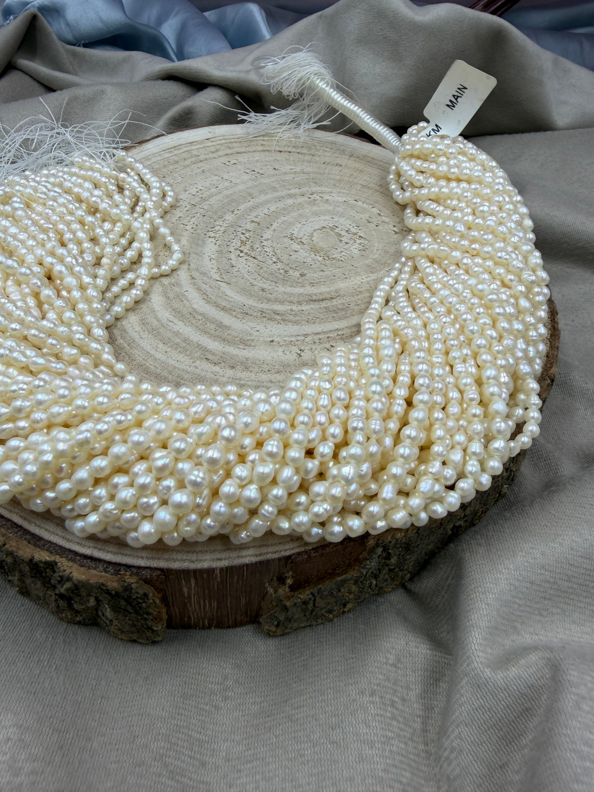 Freshwater Pearl ,  Cream  Color, Uneven Shape, 4mm Size