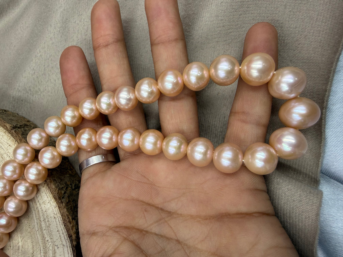 Freshwater Pearl ,  Peach Color, Near Round Shape, 11-12mm Size