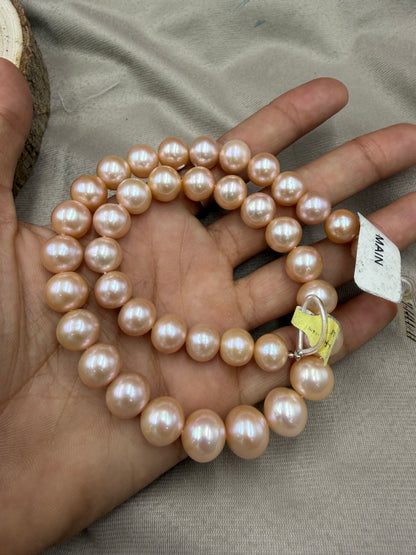 Freshwater Pearl ,  Peach Color, Near Round Shape, 11-12mm Size