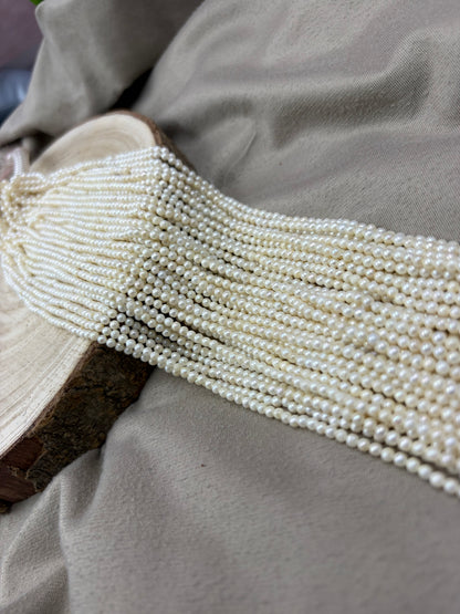Freshwater Pearl ,  White Color, Round Shape, 3mm Size