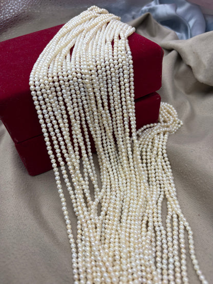 Freshwater Pearl ,  White Color, Round Shape, 3mm Size