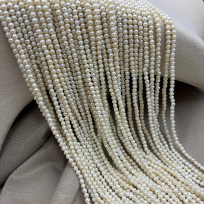 Freshwater Pearl ,  White Color, Round Shape, 3mm Size