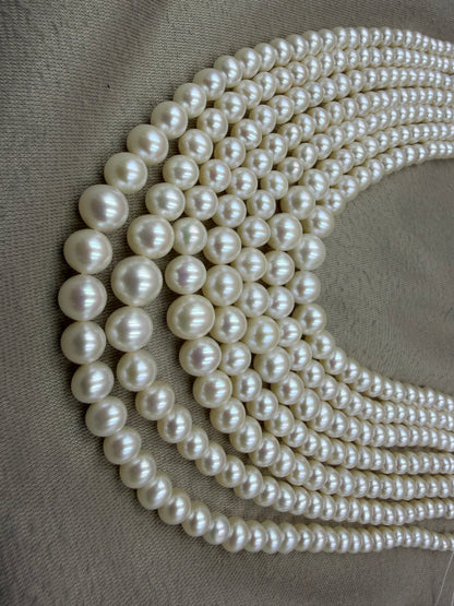 Freshwater Pearl ,  White Color, Oval Shape, 4-9m Size