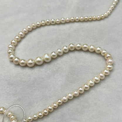 Freshwater Pearl, Cream Color, Oval Shape, 5-9 MM Size