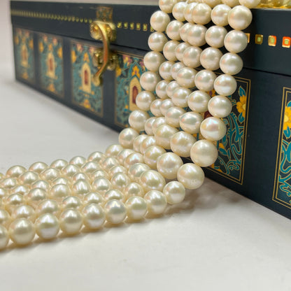 Freshwater Pearl, Cream Color, Oval Shape, 5-9 MM Size