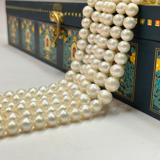 Freshwater Pearl, Cream Color, Oval Shape, 5-9 MM Size