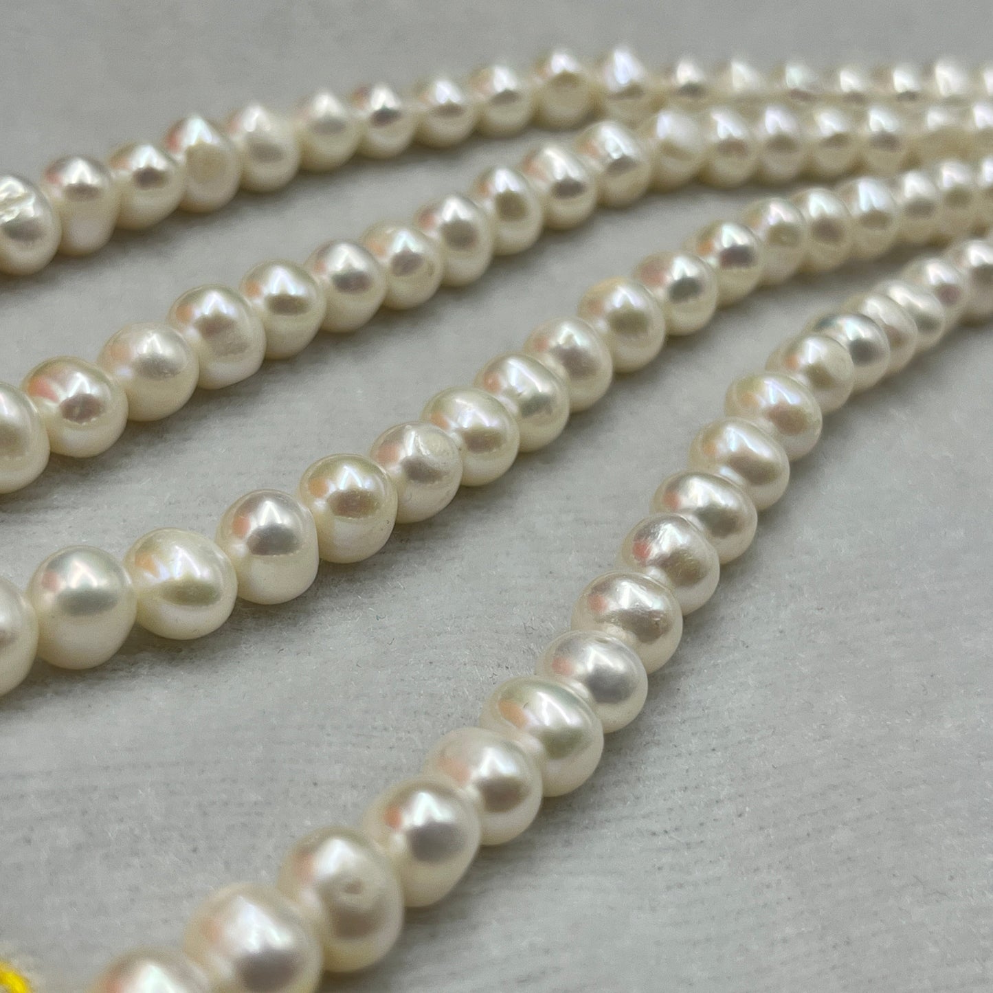 Freshwater Pearl, White Color, Oval Shape, 6.5 MM Size