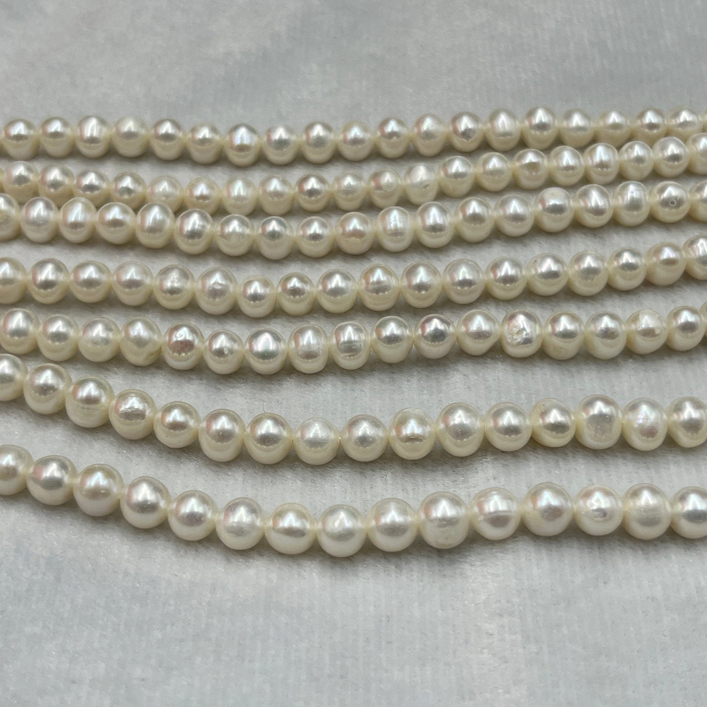 Freshwater Pearl White Color, Oval Shape, 7 MM Size