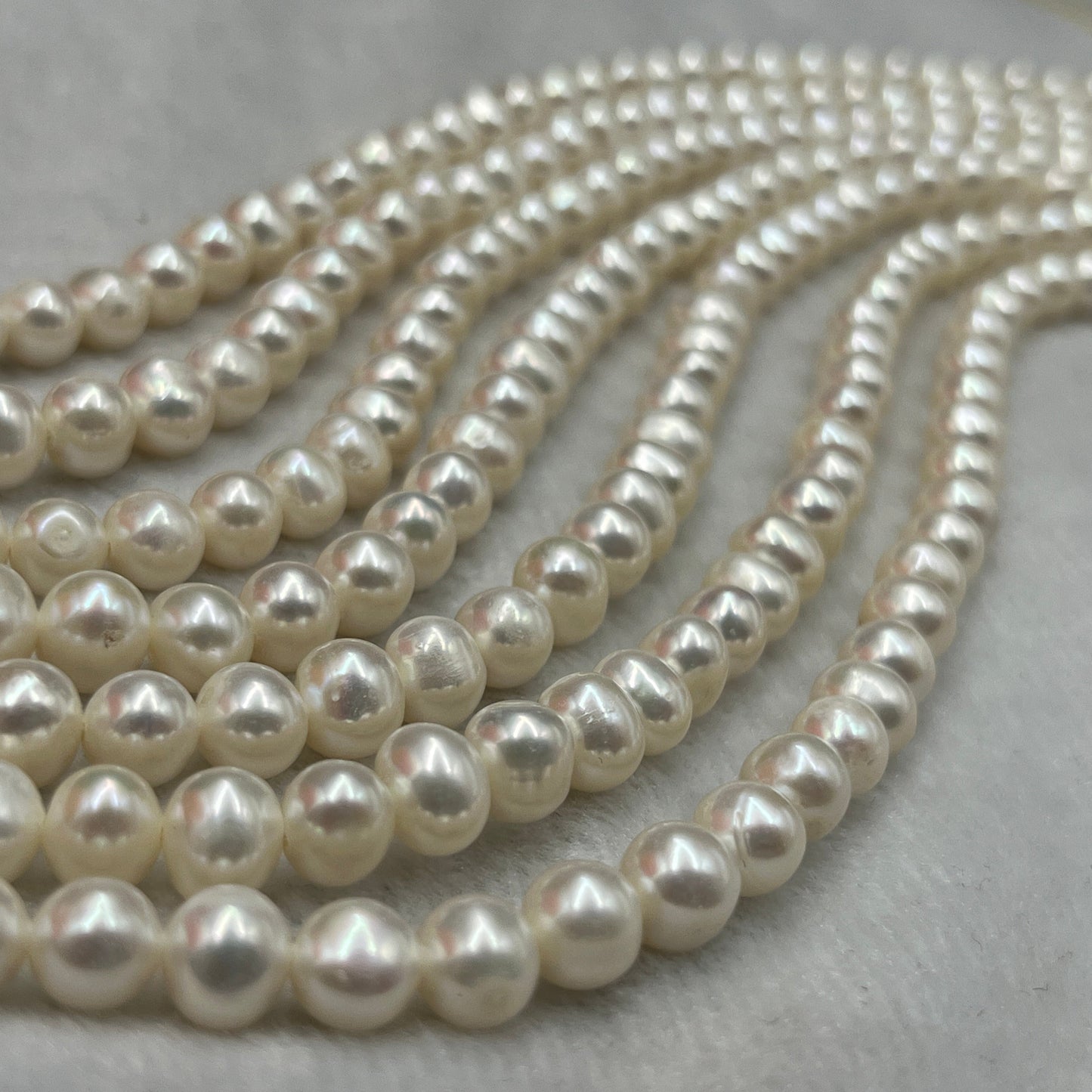 Freshwater Pearl White Color, Oval Shape, 7 MM Size