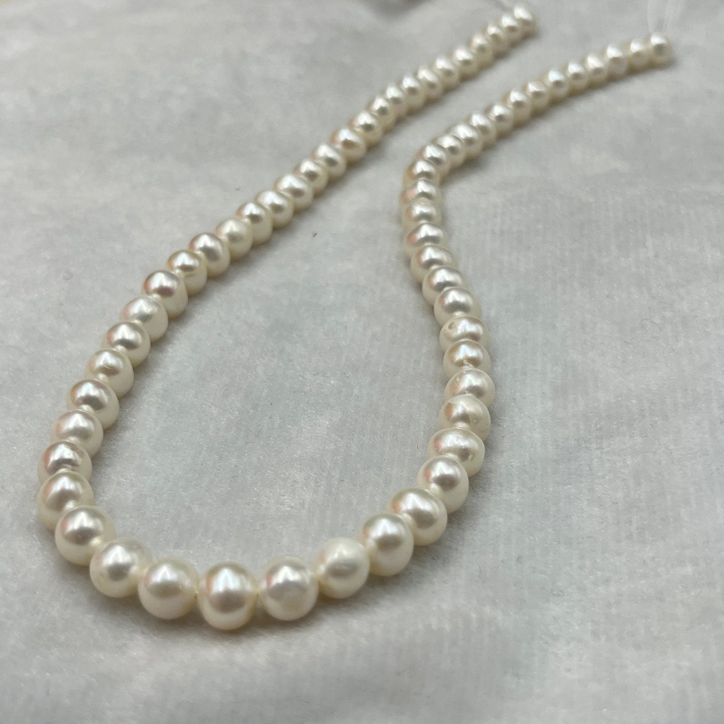 Freshwater Pearl White Color, Oval Shape, 7 MM Size