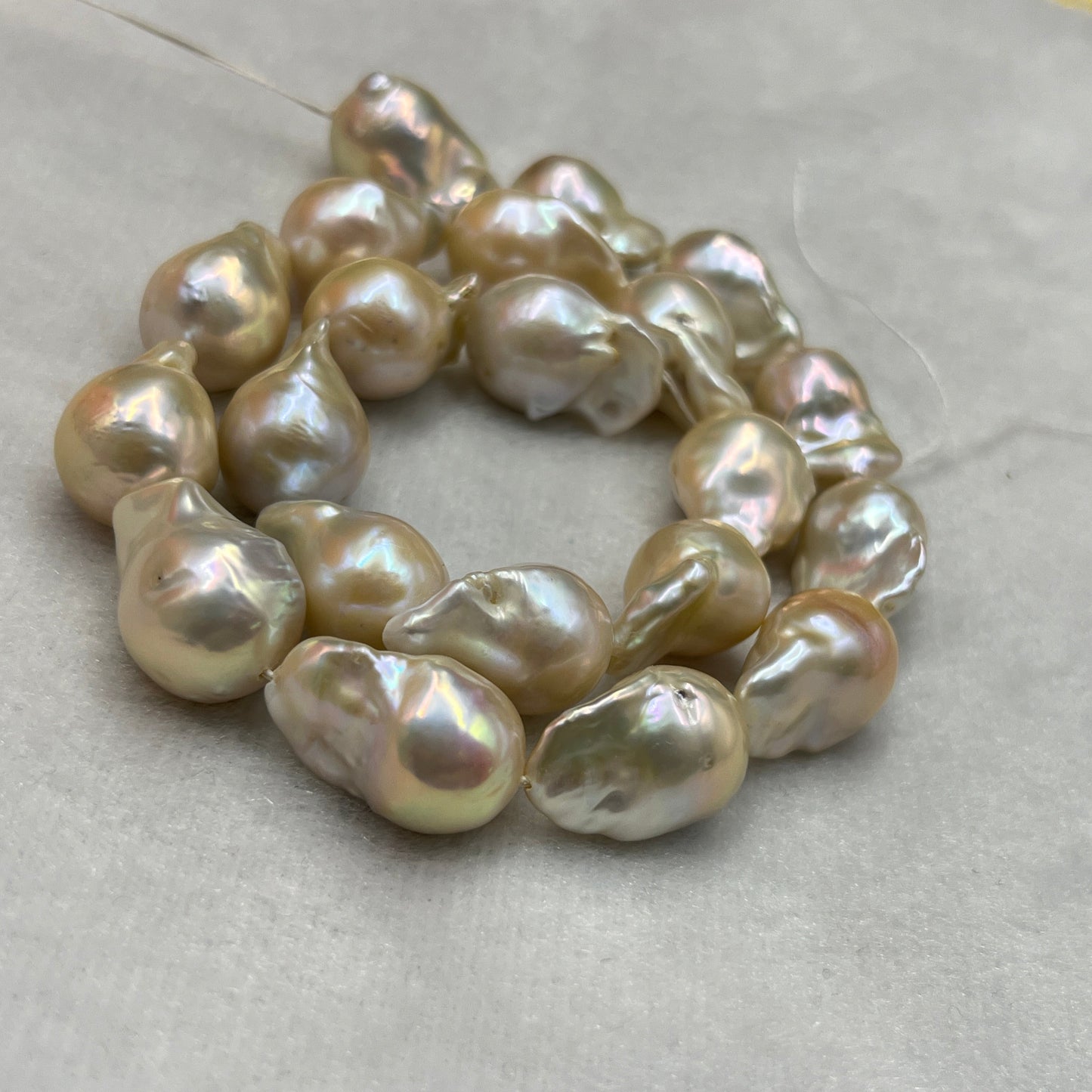 Freshwater Pearl, Light Peach Color, Baroque Shape, 11-12 MM Size