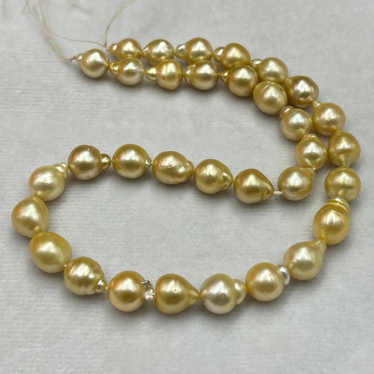 South Sea Pearl, Light Golden Color, Baroque Shape, 10-12.5 MM Size