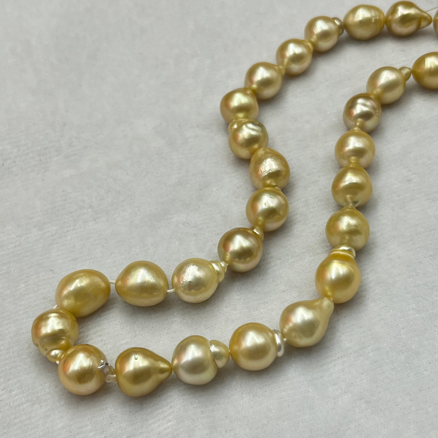 South Sea Pearl, Light Golden Color, Baroque Shape, 10-12.5 MM Size