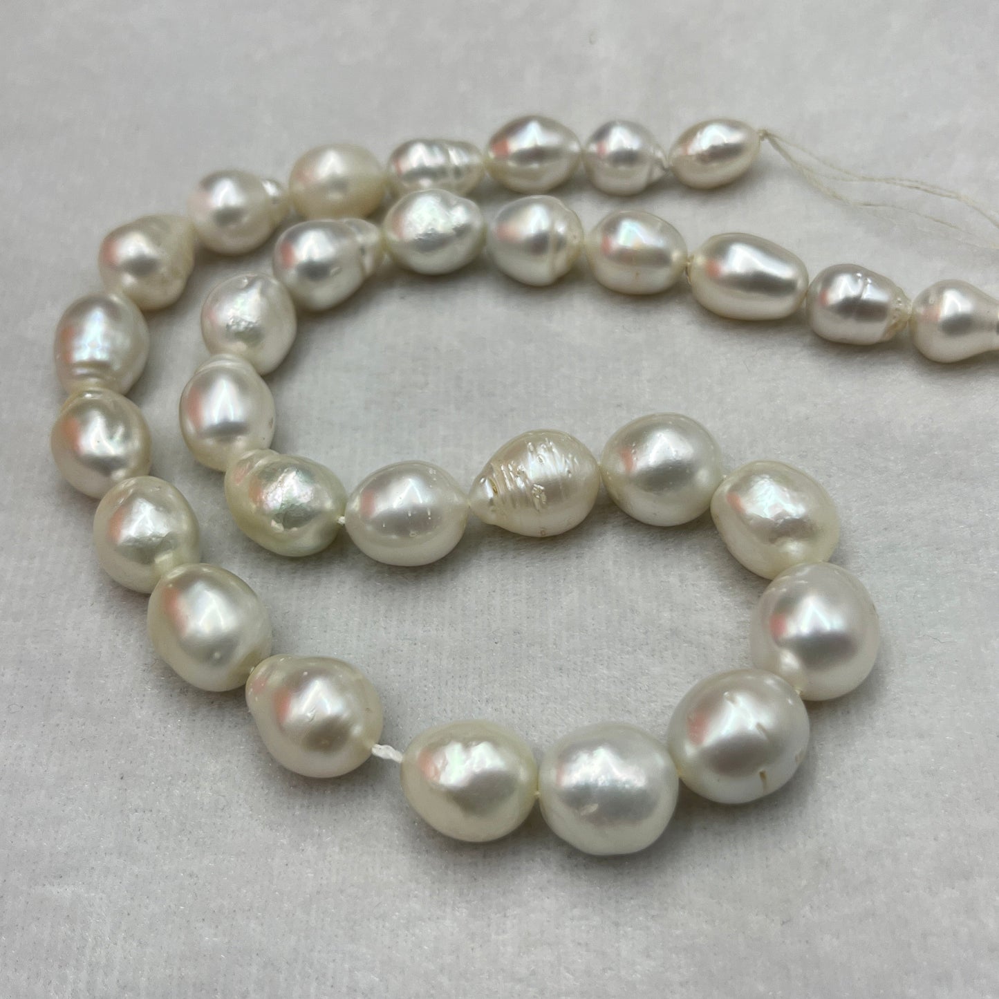 South Sea Pearl, White Color, Baroque Shape, 9.5-13 MM Size
