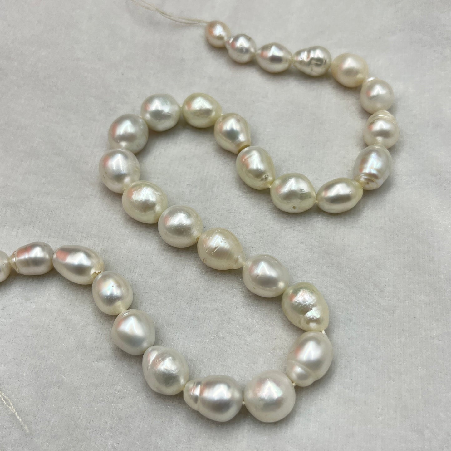 South Sea Pearl, White Color, Baroque Shape, 9.5-13 MM Size