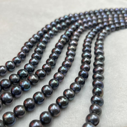 Freshwater Pearl, Peacock Color, Oval Shape, 7.5-8 MM Size