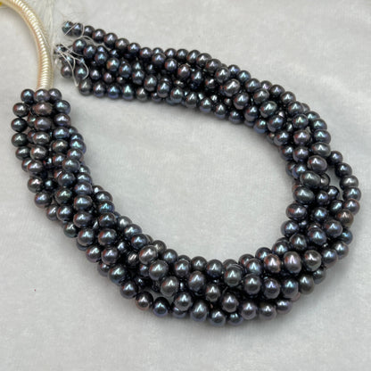 Freshwater Pearl, Peacock Color, Oval Shape, 7.5-8 MM Size