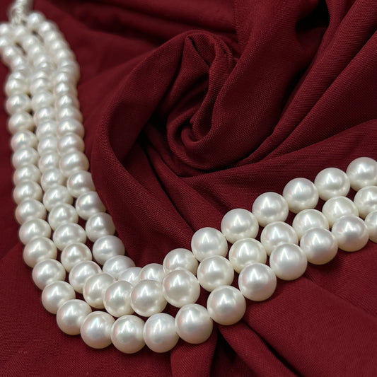 Freshwater Pearl, White Color, Round Shape, 8.5-9 MM Size