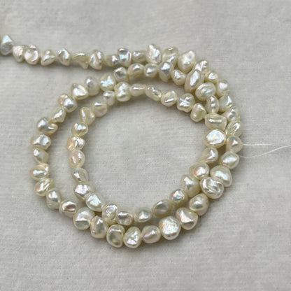 Freshwater Pearl, Silver Color, Fancy Shape, 4.5-5 MM Size