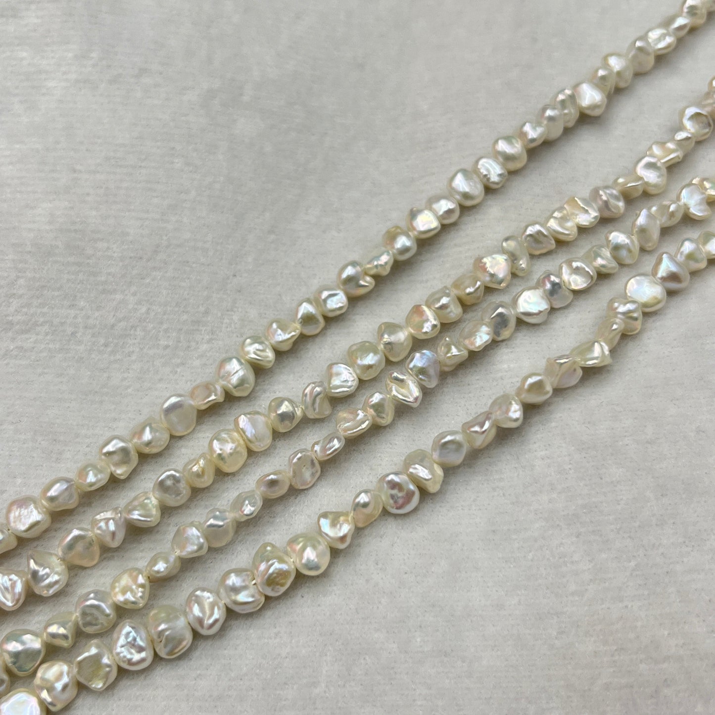 Freshwater Pearl, Silver Color, Fancy Shape, 4.5-5 MM Size
