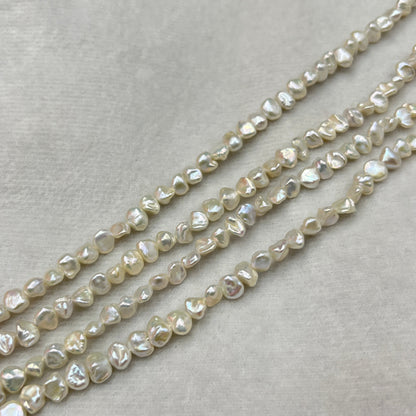 Freshwater Pearl, Silver Color, Fancy Shape, 4.5-5 MM Size