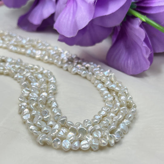 Freshwater Pearl, Silver Color, Fancy Shape, 4.5-5 MM Size