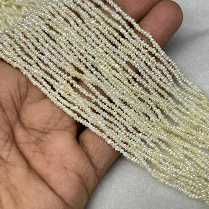 Freshwater Pearl, Cream Color, Uneven Shape, 2.25 MM Size