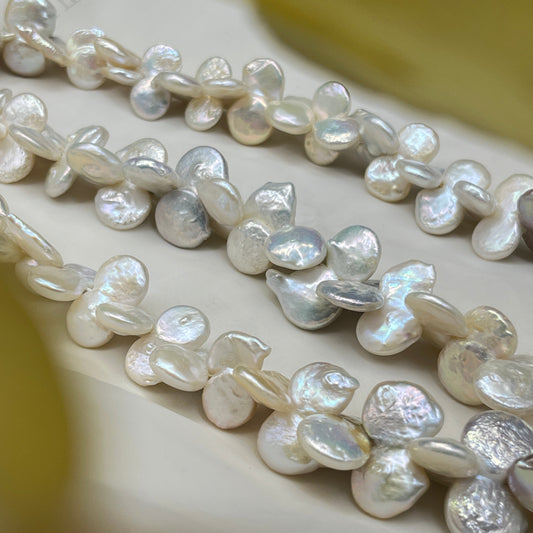 Freshwater Pearl, Cream Color, Coin Shape, 13-13.5 MM Size