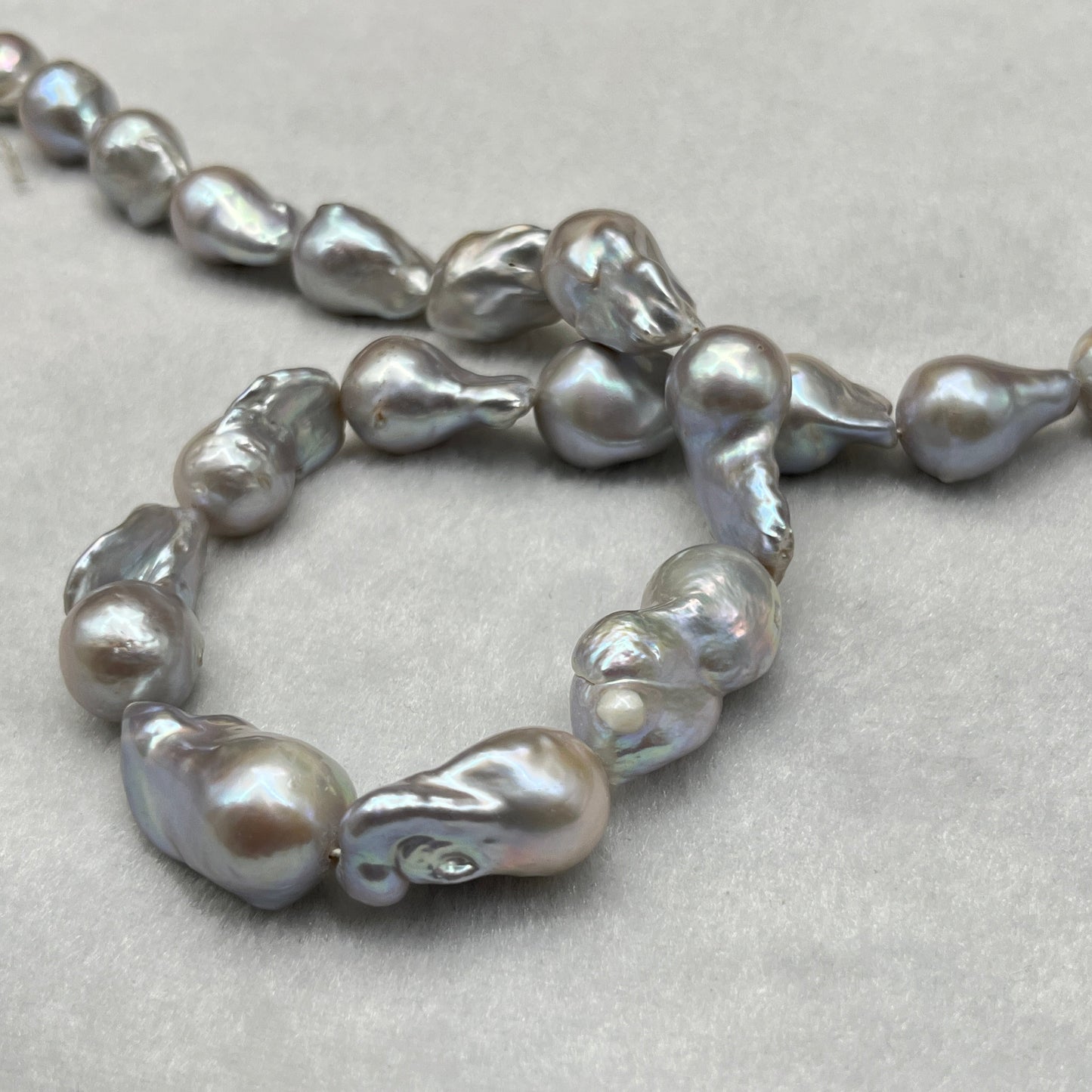 Freshwater Pearl, Grey Color, Baroque Shape, 12-14 MM Size