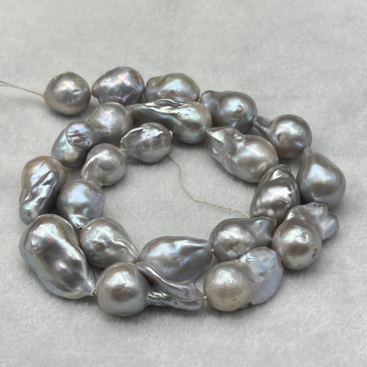 Freshwater Pearl, Grey Color, Baroque Shape, 12-14 MM Size