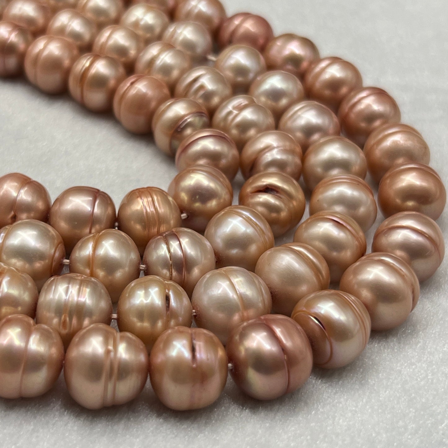 Freshwater Pearl, Light Brown Color, Baroque Shape, 10.5 MM Size
