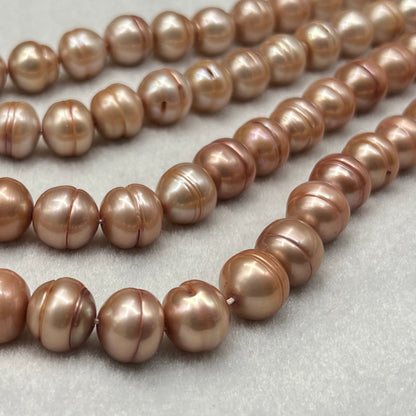 Freshwater Pearl, Light Brown Color, Baroque Shape, 10.5 MM Size