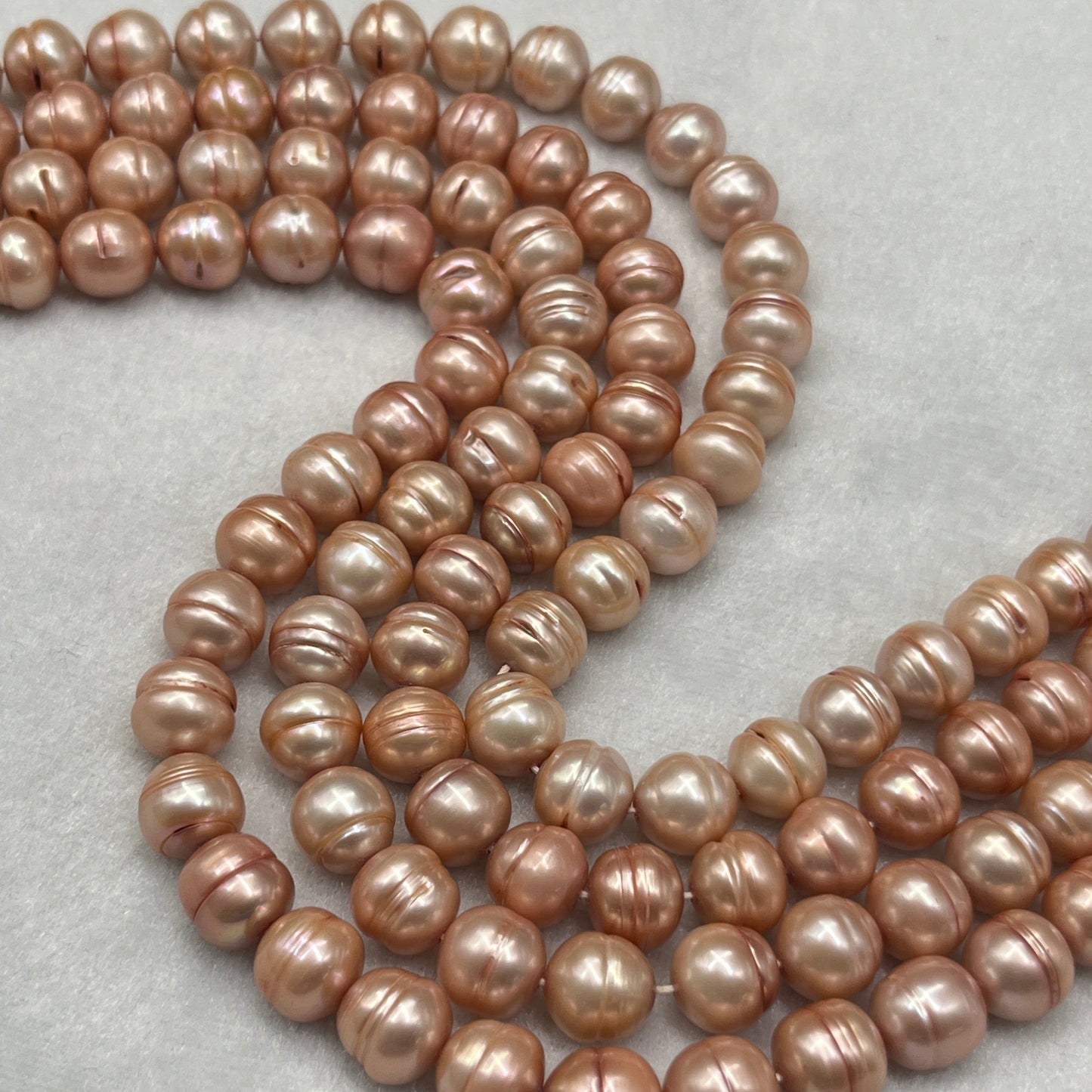 Freshwater Pearl, Light Brown Color, Baroque Shape, 10.5 MM Size